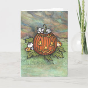 Halloween Mischief Kittens und Jack-o-Lantern Karte