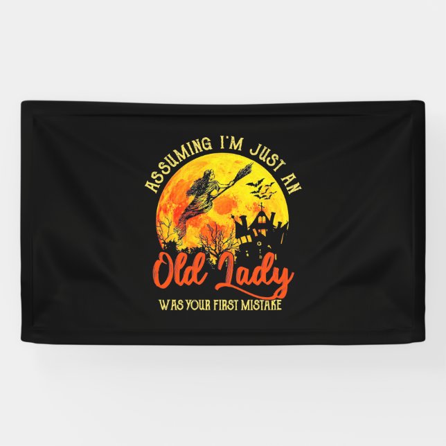 Halloween mit alter Dame Banner (Horizontal)