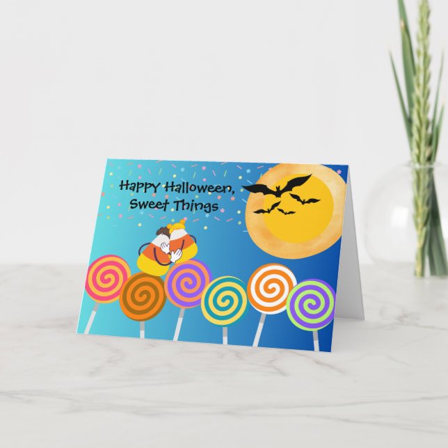 Halloween mit Candy Mais Couple Karte (Vorderseite)