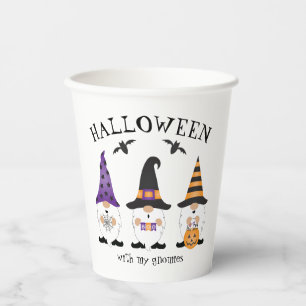 Halloween mit meinen Gnomen Lila Orange Pappbecher