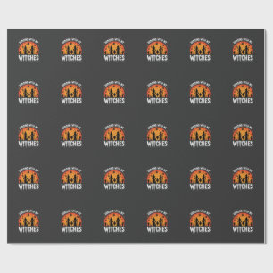 Halloween mit meinen Hexen hängend Vintage Mond Geschenkpapier