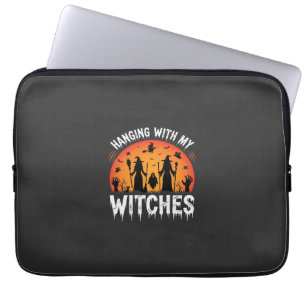 Halloween mit meinen Hexen hängend Vintage Mond Laptopschutzhülle