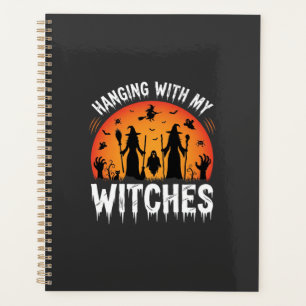 Halloween mit meinen Hexen unter dem Vintage-Mond Planer