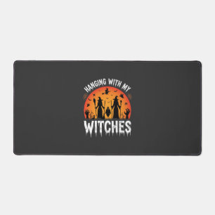 Halloween mit meinen Hexen unter dem Vintage-Mond Schreibtischunterlage