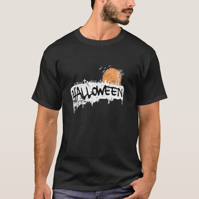 Halloween mit Mondlicht T-Shirt (Vorderseite)