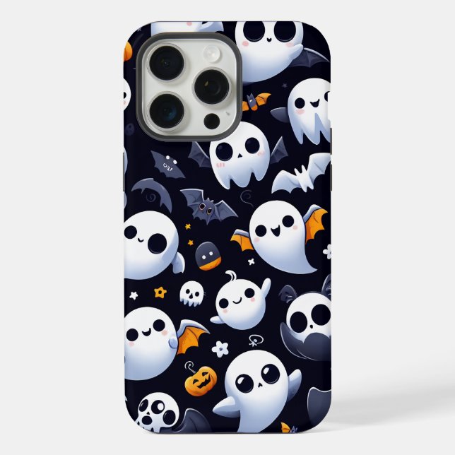 Halloween mit süßem Geist iPhone Hülle (Rückseite)