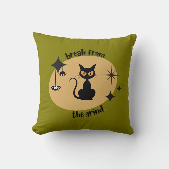 Halloween Mitte des Jahrhunderts BFTG-Kissen Kissen (Vorderseite)