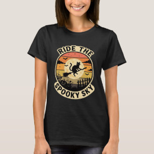 Halloween Mitternacht Hexe Sonnenuntergang T-Shirt