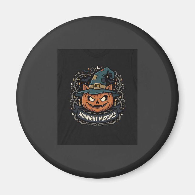 Halloween Mitternacht Kürbis Unfug Magnet (Vorne)