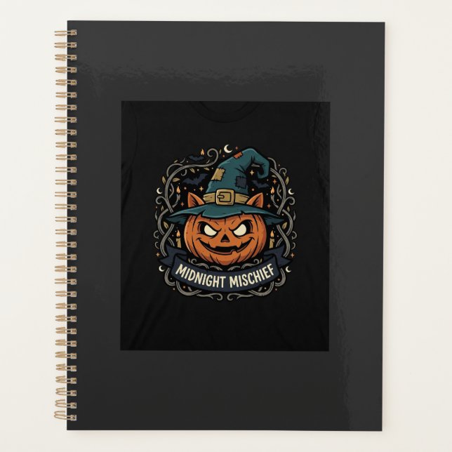 Halloween Mitternacht Kürbis Unfug Planer (Vorderseite)