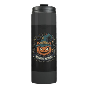 Halloween Mitternacht Kürbis Unfug Thermosbecher