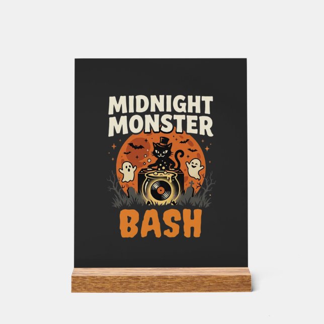 Halloween Mitternacht Monster Bash Acrylschild (Vorderseite)