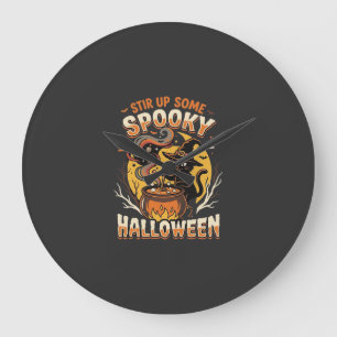 Halloween Mitternachts-Zauber-Magie Große Wanduhr