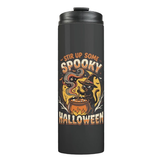 Halloween Mitternachts-Zauber-Magie Thermosbecher (Vorderseite)