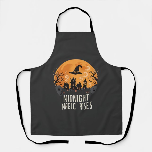 Halloween Mitternachtsmagie Schürze (Vorderseite)