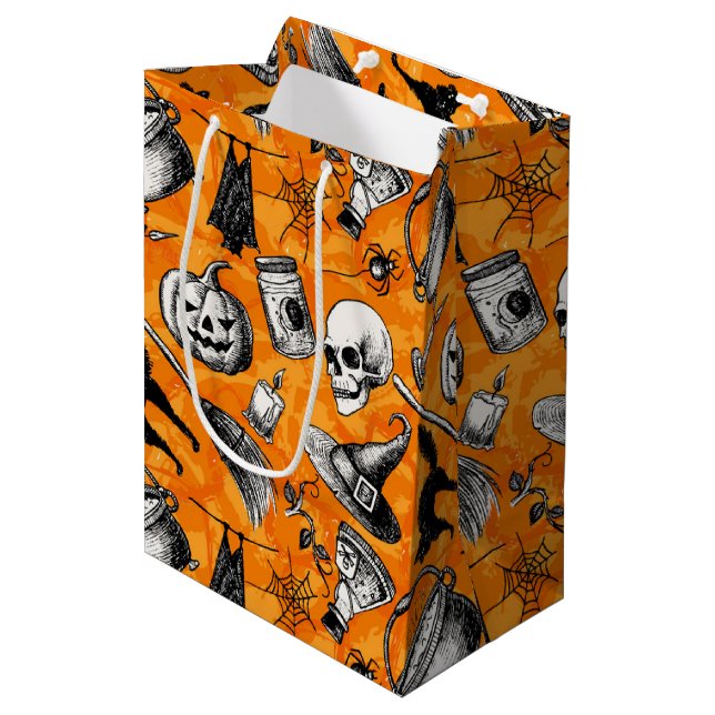 Halloween Mittlere Geschenktüte (Vorderseite Schrägansicht)