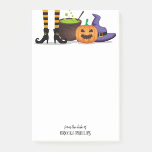 Halloween Modern Hexe Cauldron Pumpkin Post-it Klebezettel