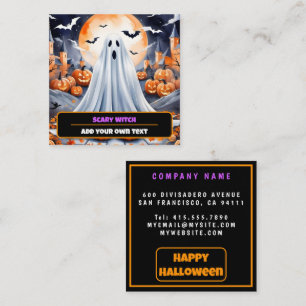 Halloween Modern Pumpkin Autumn Collection Quadratische Visitenkarte