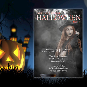 Halloween Moderne Gotische Hexe braut dunkles Foto Einladung