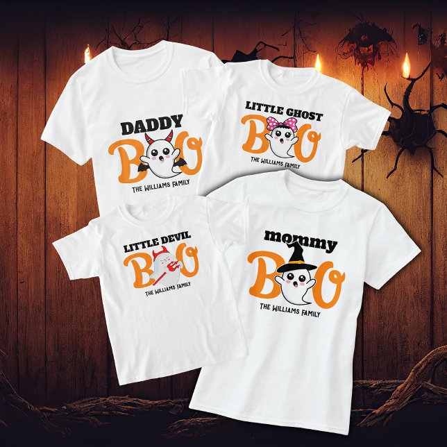 Halloween Mommy Boo Devil Family Matching T-Shirt (Von Creator hochgeladen)