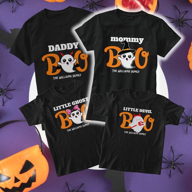 Halloween Mommy Boo Devil Family Matching T-Shirt (Von Creator hochgeladen)
