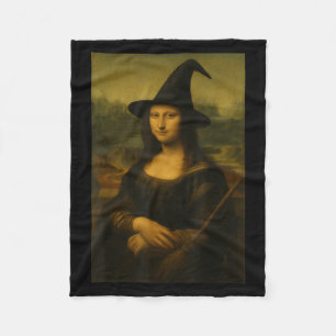 Halloween Mona Lisa Hexe Fleecedecke