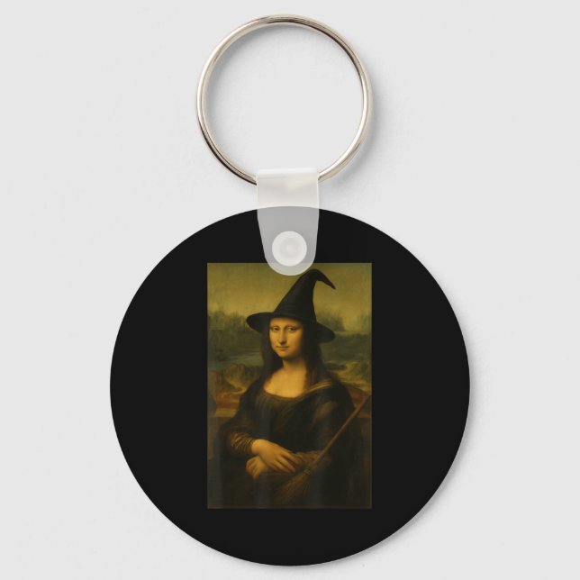 Halloween Mona Lisa Witch  Schlüsselanhänger (Vorderseite)