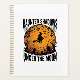 Halloween-Mond-Hexe Vintage Gruselige Nacht-Shirt_ Planer