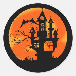 Halloween-Mond Runder Aufkleber