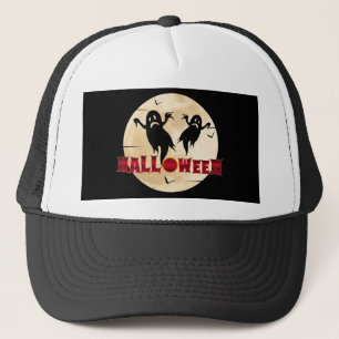 Halloween-Mond-Silhouette-Geister-Fledermäuse Truckerkappe