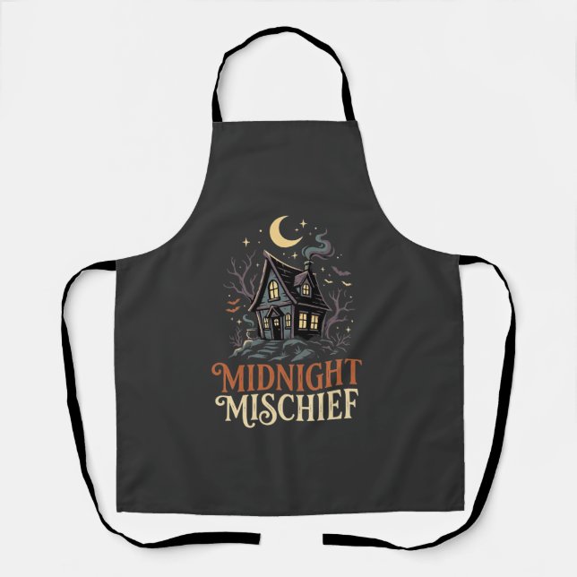 Halloween Mondlicht Hexenhütte Schürze (Vorderseite)