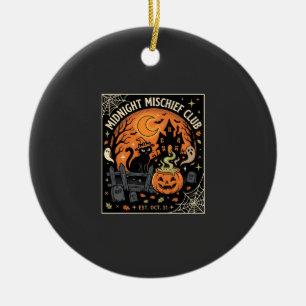 Halloween Mondlicht Katzen Gespenst_2 Keramik Ornament
