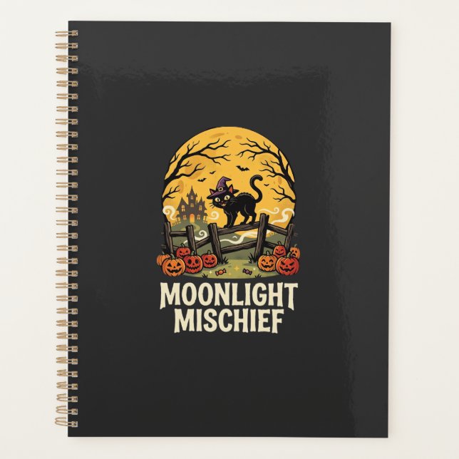 Halloween-Mondlicht-Schabernack Planer (Vorderseite)