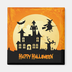 Halloween-Mondlicht-Spukhaus auf dem Friedhof Magnet