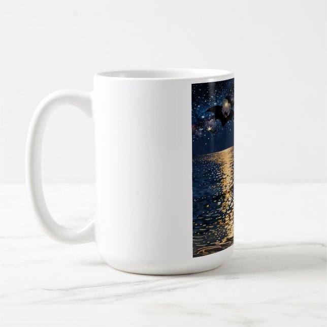 Halloween Mondlicht Strand Kaffeetasse (Links)