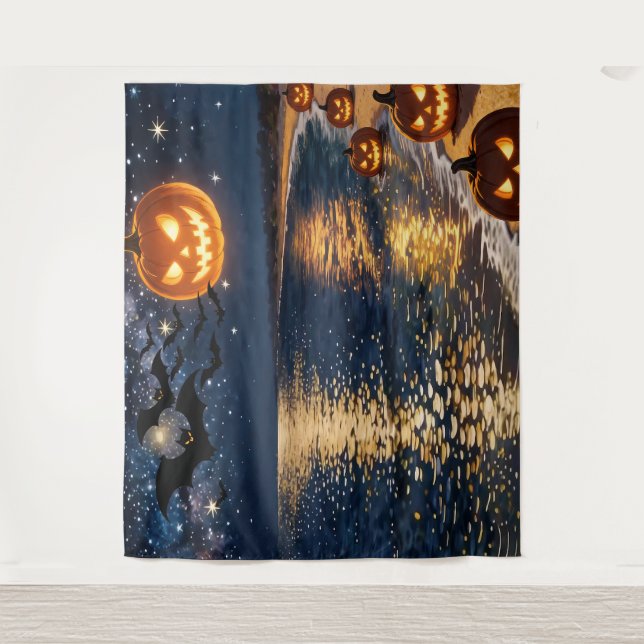Halloween Mondlicht Strand Wandteppich (Vorderseite)