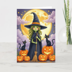 Halloween-Mondlicht-Zauberkarte Karte