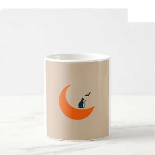 Halloween-Mondphasen-Tasse - Orange & Onyx Kaffeetasse
