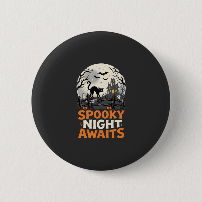 Halloween Mondscheinschauer Nacht Button (Vorderseite)