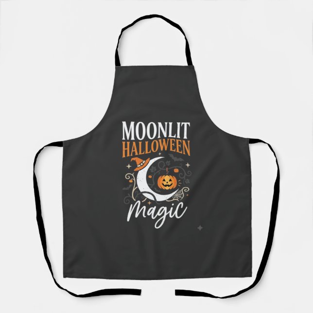 Halloween Mondscheint Oktober Magie Schürze (Vorderseite)