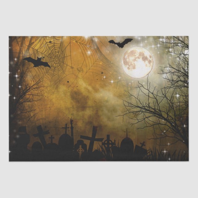 Halloween-MondSpuk Graveyard-Seidenpapier Seidenpapier (Vorderseite)