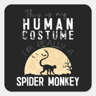 Halloween-Monkey-Creepy-Horror Quadratischer Aufkleber