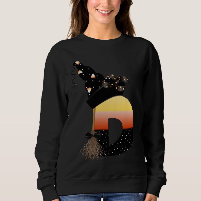 Halloween Monogram Letter D Sweatshirt (Vorderseite)