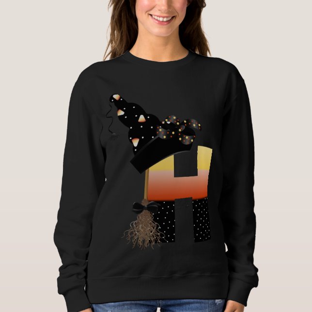 Halloween Monogram Letter H Sweatshirt (Vorderseite)