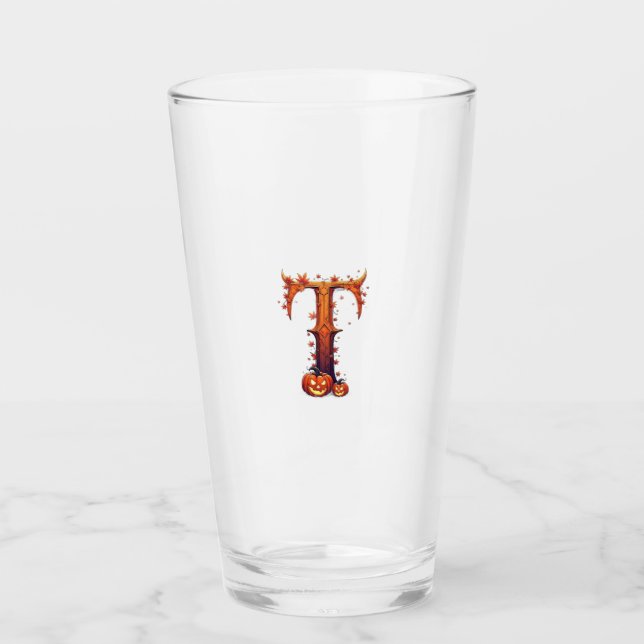 Halloween-Monogramm T Glas (Vorderseite)