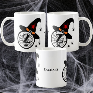 Halloween-Monogramm Z Hexenhut Spinnen Dein Name Kaffeetasse