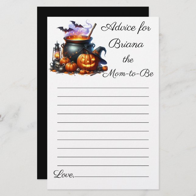 Halloween Monster Boy Baby Shower Advisor für Mama (Vorne/Hinten)