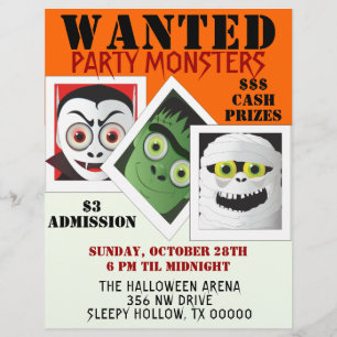 Halloween Monster Costume Party Einladung Flyer