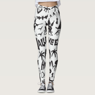 Halloween Monster Doodles Spaß Leggings