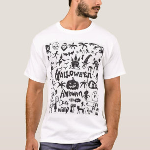 Halloween Monster Doodles Spaß T-Shirt